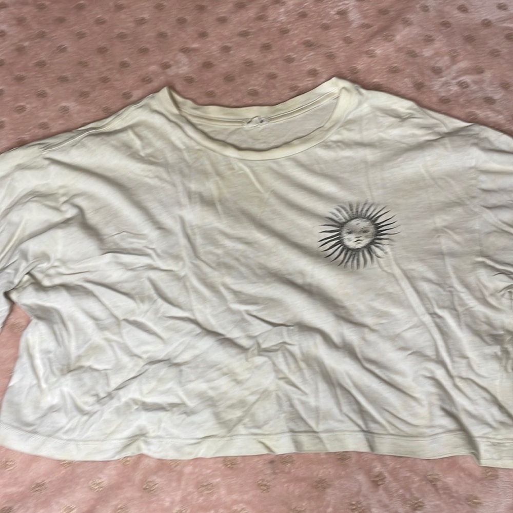 Garage Tie-dye yellow crop top